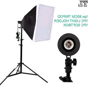 Freeshipping Photography SoftBox Lighting Kit 50x70cm Softbox 80cm lamps Stand Photo Studio Accessories Set Unbqa