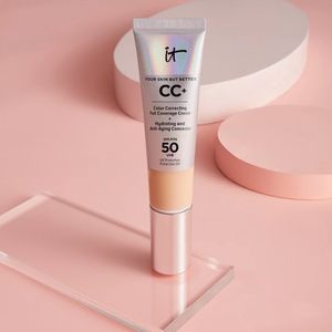 Temel Primer CC Kamartmaya eğilimli cilt rengi düzeltme kremi 32ml SPF50 Güneş Blok Nemlendirme ve Yaşlanma Karşıtı Kapatıcı Yüz Güzellik Makyaj Ücretsiz Hızlı Gemi