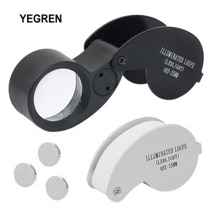 Büyüteç 40X Mini Takı Büyüteç 2 LED katlanabilir büyüteç lens çapı 25mm cep Yeşim Takdir 230410 için