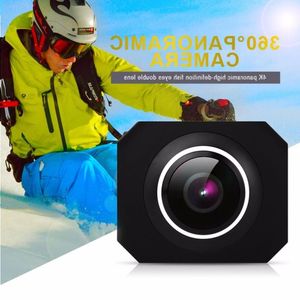Freeshipping 4K HD 360 Panoramik Kamera VR Mini El Taşına Taşıyan Eşsiz Çift Lens Spor Kamera WiFi Video Aksiyon Spor Kamerası Pano360 TAHTV