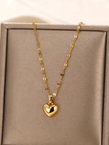 Colares de pingente de aço inoxidável amor coração colar para mulheres 2023 na moda lip chain jóias simples