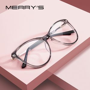 Óculos de sol molduras Merrys Design Women Women Retro Cat Eye Glasses Frame Ladies Moda óculos Myopia Prescription óculos ópticos S2701 230411
