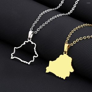 Kolye Kolyeleri Belarus Harita Şehir Kolye Paslanmaz Çelik Altın Gümüş Renkli Erkekler Kadın Ülke Belarusians Mücevher Hediye