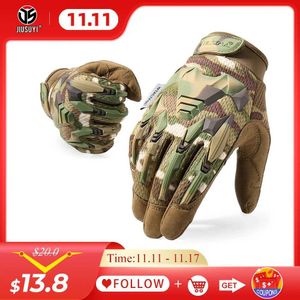 Tactical Gloves Tactical Gloves Airsoft Military Men Combat Working Shooting Hunting Full Finger Glove Paintball Driving Rubber Protective Gear zln231111