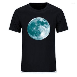 Мужские рубашки T Супер ярко -светящаяся луна R Планета Топ Топ Мужсена Хараджуку Классическая Классика с коротким рукава