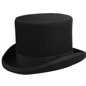 Шляпы с широкими полями Ведро 13 см 100 шерстяной фетровый цилиндр для мужчин и женщин Костюм Федора Дерби Маг Цилиндр Топпер Волшебная вечеринка 231110