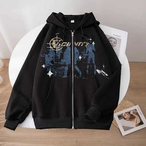 Moletons masculinos Moletons VICINITY Oversize Hoodies Zip-up Camisa de Inverno Personalidade Retro Dinossauro Grosso Harajuku Moletom Hip Hop Kpop Roupas Femininas YQ231111