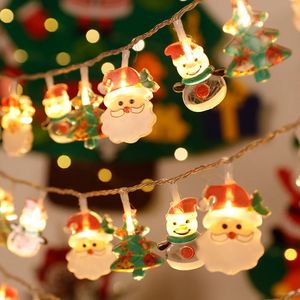 Noel Süslemeleri 2m 10 Lights Snowman Noel Baba LED String Hafif Bahçe Dekorasyonu Ev Ağacı Navidad Yıl Hediyesi 231110