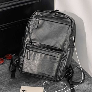 Büyük boy erkek sırt çantası lüks yumuşak PU deri sırt çantası erkek bilgisayar çantası moda seyahat kampı sırt çantası öğrenci okul çantaları 230411
