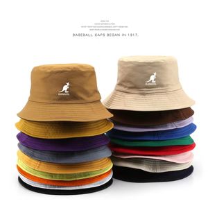 Stingy Brim Hats Men Women Kangools Bucket Hats Cotton Casual Hat Double Side Wear Outdoor KANGAROO Fishing Hats Fisherman Cap Femme Gorro 230411