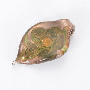 Подвесные ожерелья ручной работы Murano Gold Sand Lampwork Стекло 5 Цветная глазурная глазурь Многоколури лист для ожерелья DIY.