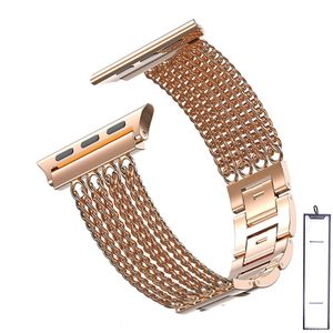 Посмотреть полосы для Apple Watch Chain Best Steel Series 7 6 5 4 3 45 мм 40 44 мм браслета для часов для iwatch SE 6 3842 мм женская петля 41 мм 230411