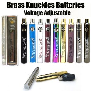 Аккумулятор Knuckles BK 650 мАч 900 мАч Vape Регулируемое напряжение с функцией предварительного нагрева 9 цветов Комплект зарядного устройства USB Электронная ручка для сигарет