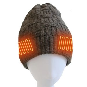 Beanieskull Caps Erkek Kadın Isıtmalı Şapka Akıllı Sıcak Kapak Bakımı Örgü Kış USB USB Elektrikli Bisiklet Yürüyüşü Kayak 231110