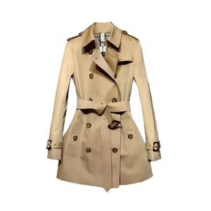Женские траншеи Coats 2023Spring и осень -британский британский шорт -брейк средний короткий шоу тонкое маленькое модное пальто