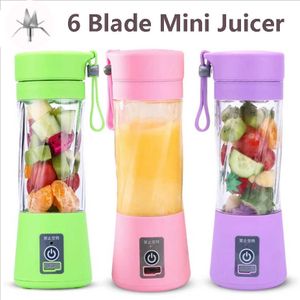 Sıkacakları 6 Bıçak Taşınabilir Mikser USB Elektrikli Meyve Sıkacağı El Smoothie Maker Blender Karıştırma Şarj Edilebilir Mutfak Robotu Meyve Suyu Fincan P230407