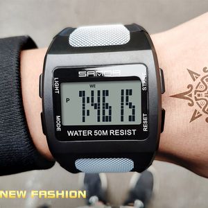 Armbanduhren SYNOKE Fashion Watches Men Big Dial Screen Sport Watch Male Brand Waterproof Military Digital Clock Alarm LED reloj hombre 230410