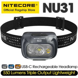 Головные лампы nitecore nu31 USB-C Перезаряжаемая фара 550 Lumen Trail.