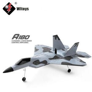 ElectricRC Самолет WLtoys A180 F22 24G RC 3CH Самолет с дистанционным управлением Самолет с фиксированным крылом Epp Материал Модель электрического самолета Наружные игрушки для мальчика 231110