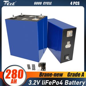 4pcs 3.2V LifePo4 280AH Pil Paketi RV Güneş Rüzgarlı Enerji AB ABD Vergi Ücretsiz için A Şarj Edilebilir Pil