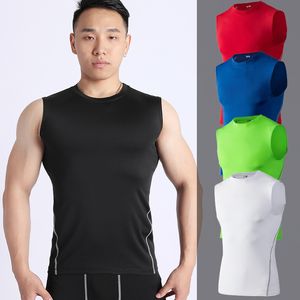 Men's Tank Tops s Bodybuilding Muscle Shirts Compression Sleeveless TShirt Sports Shirt For Slim Running Vest 230412
