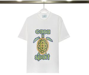 As246 Klasik Beyaz Siyah Casa Tasarımcı Tişört Yaz Kısa Kollu Yeşil Kaplumbağa Kazablanka Erkek Kadın Tshirt Tee Mens Giysileri