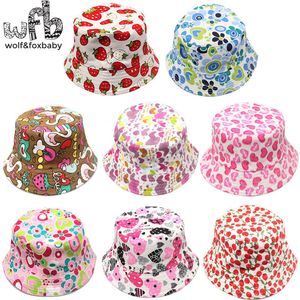 Шляпы кепков в розницу 26 лет Sunbonnet Sun Satts Printing Fisherman Caps Baby Kids Kids Spring Summer осень 230412