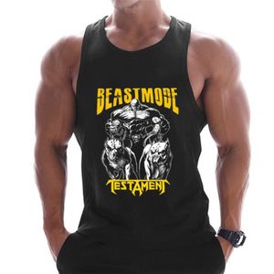 Men's Tank Tops Casual Printed Men Bodybuilding Sleeveless Shirt Cotton Gym Fitness Workout Clothes Stringer Singlet Male Summer Vest 230412