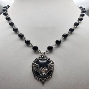 Подвесные ожерелья готические викторианские вампиры летучая мышь ожерельем серебристого ожерелья из серебряного в рамке хэллоуин Хэллоуин Костюм аксессуар