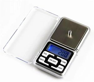 wholesale Digital Scales Digitals Jewelry Scale Gold Silver Coin Grain Gram Pocket Size Herb Mini Electronic backlight 100g 200g 500g fast shipment