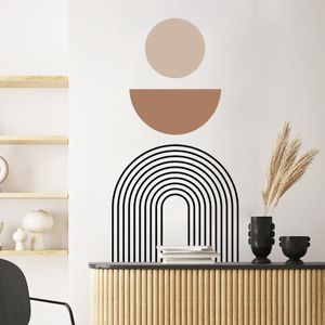 Wanddekoration, böhmischer Regenbogen, geometrischer Beige-Vinylaufkleber, große, abnehmbare DIY-Aufkleber, Kinderzimmer, Kinder, Spielzimmer, Wohnzimmer, Zuhause, 230411