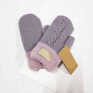 Sevimli eldivenler kalınlaşmış basit peluş çift katmanlı klasik eldivenler sıcak paket parmak kadın erkekler kış