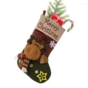 Noel Dekorasyonları Çoraplar Tatil Hediye Çantaları Duvar Kapı Merdivenleri için 18in Hisset Ağaç Şömine Penceresi