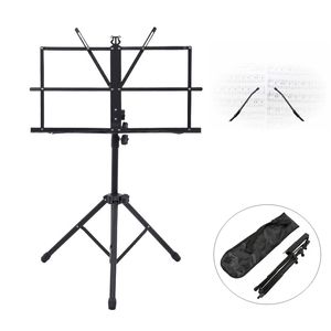 Folding Music Sheet Stand Aluminum Alloy Tripod Music Stands Holder Height Adjustable with Carrying Bag for Musical Instrument