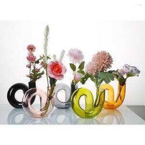 Vasen, handgefertigt, kreative Vase aus farbigem Glas, Heimdekoration