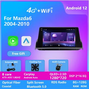 9-дюймовое видео для Mazda 6 2004-2010 Android 13 Car Scar Radio Stereo Vedio Player GPS Navigation BT 4G LTE