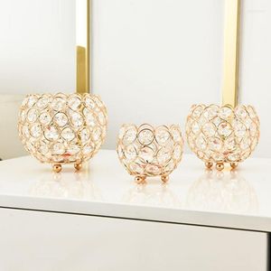 Mum tutucular kristal tutucu çay ışık kasesi masa altın top merkezi parça romantik adak ev dekor