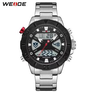 2023 Relógios de Pulso WEIDE Marca de Luxo Quartzo Movimento Digital caixa de metal Pulseira Luminosa Cronógrafo Calendário Homens Relógio de Pulso Relogio Masculino