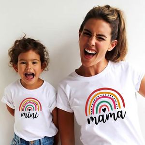 Family Matching Outfits Fashion Family Look Mother and Daughter Family Matching Clothes Punk Mama Mini Princess T-shirt Tops For Mommy Kids 230412