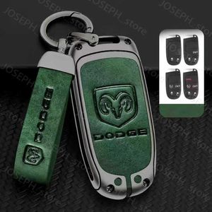 Key Rings Car Key Case With Keychain Car Key Cover Shell Fob For Dodge Ram 1500 Journey Charger Dart Challenge 2017 2018 2019 2020 2021 22 J230413