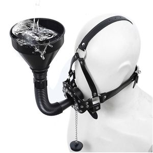 Взрослые игрушки воронки пероральная клизма пуль с подключением кляп BDSM туалетная воронка открытая рот рот маска капюшона