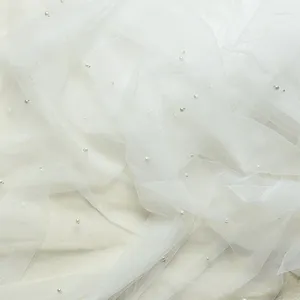 Ткань для одежды 1,5 м/3 м, роскошная кружевная ткань с вышивкой перьями и бисером, кружевная ткань для свадебного платья, отделка лентой, сделай сам, швейный край