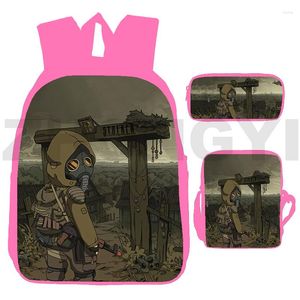 Sırt Çantası Birincil Öğrenciler 3D S.T.A.L.K.E.R. 2 Game School Backack 3 Set Cartoon Stalker Shadow Rucksack dizüstü bilgisayar çantaları