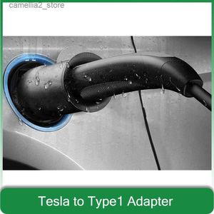 Аксессуары для электромобилей Аксессуары для электромобилей Автомобильные аксессуары для электромобилей 2023 J1772 модель y/3/s/x Tesla to Type 1 Адаптер-адаптер EV зарядные станции 60A 240V Q231113
