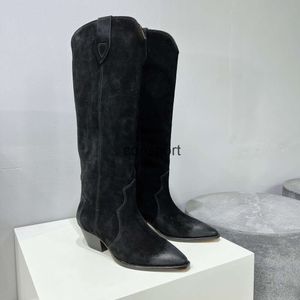 Designer-Damenschuhe Isabel Denvee-Stiefel Marant-Wildleder kniehoch hoch Pariser Mode Perfekte Denvee-Stiefel Original echtes Leder Echte Fotos