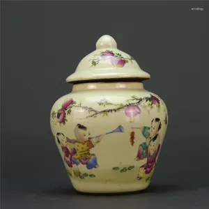 Takı Torbaları Jingdezhen antika pastel figürler her zaman gülümser. Genel kavanoz porselen retro süslemeleri