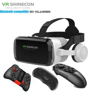 VRAR Accessorise G04BS Беспроводные VR-очки 3D Коробка виртуальной реальности Google Картон Стереомикрофонная гарнитура Шлем для смартфона 4,7–7,2 дюйма Джойстик 231113