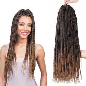 22 inç ombre mini senegalli bükülme saç tığ işi saç ön döngüsel uzun mikro senegalli bükülme tığ işi örgüler Siyah kadınlar için saç