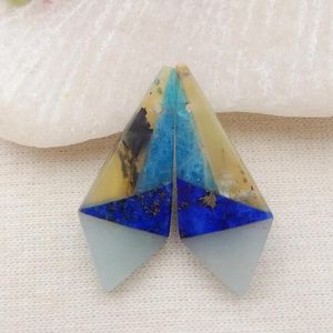 Gevşek taş taşları doğal taş değerli taş tasarımı lapis lazuli moda kombinasyonları boncuk takılar kadın için diy işaretleme kolyesi27x11x4mm3g