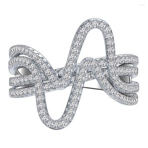 Кольца кластера Магазин Креативное кольцо из стерлингового серебра 925 пробы с муассанитом, индивидуальное кольцо для женщин, вечерние ювелирные изделия оптом